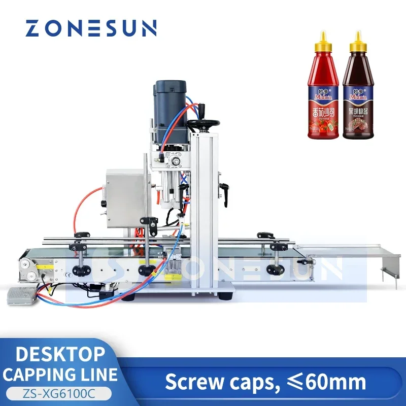 Juice Bottle Dropper - Автоматическая укупорочная машина ZONESUN ZS-XG6100C для