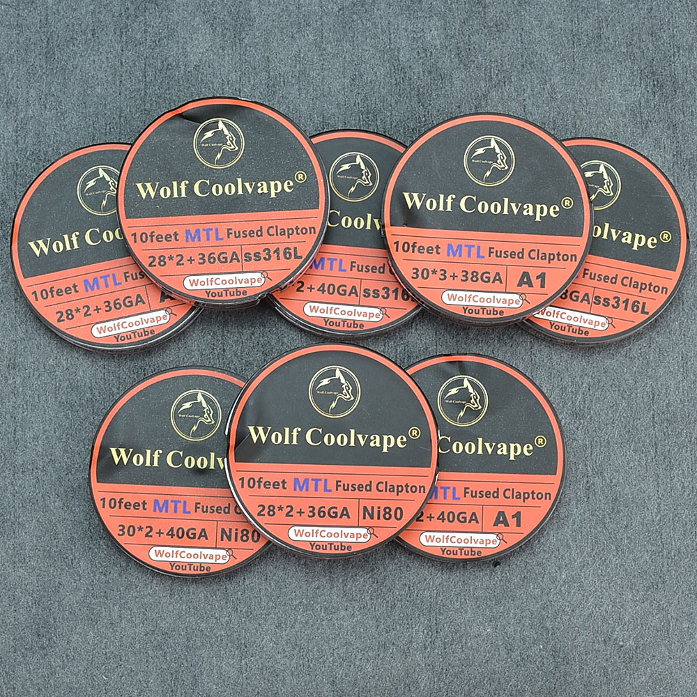 Clapton Wire Pre Built - 10 футов NI80/A1/SS316L MTL сплавленные сопротивления