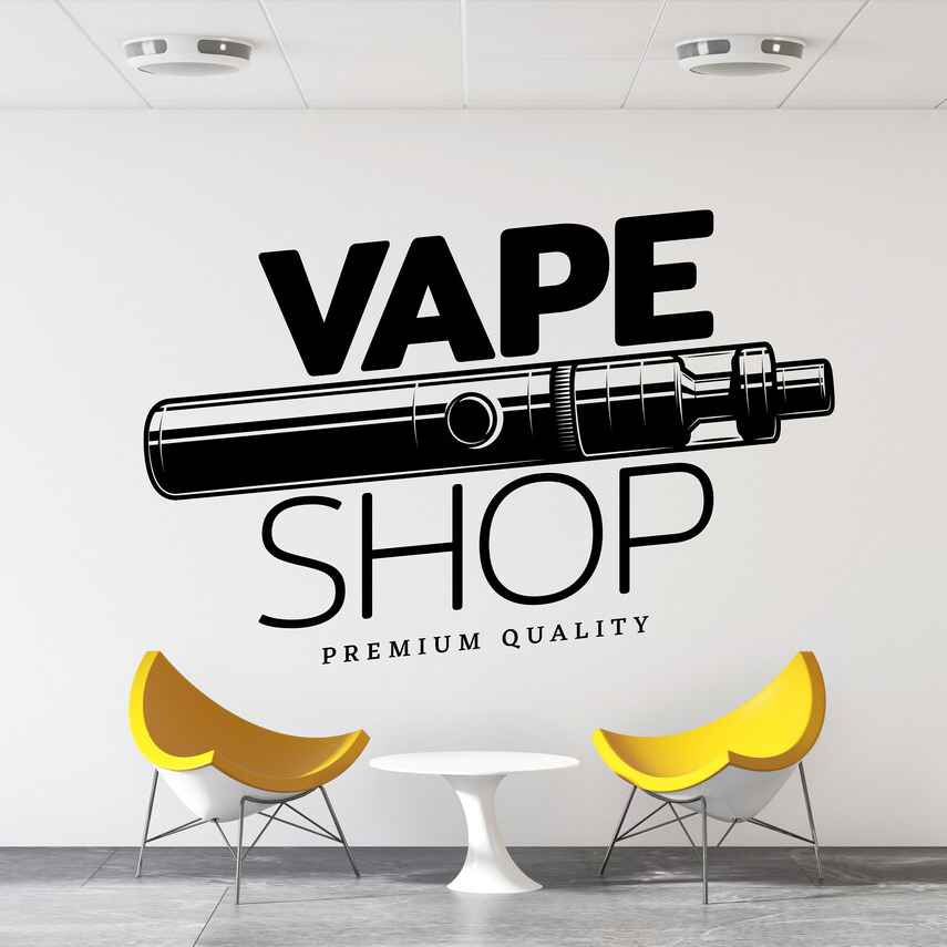 Vaping Store - Электронная сигарета, магазин, настенная наклейка, стикер
