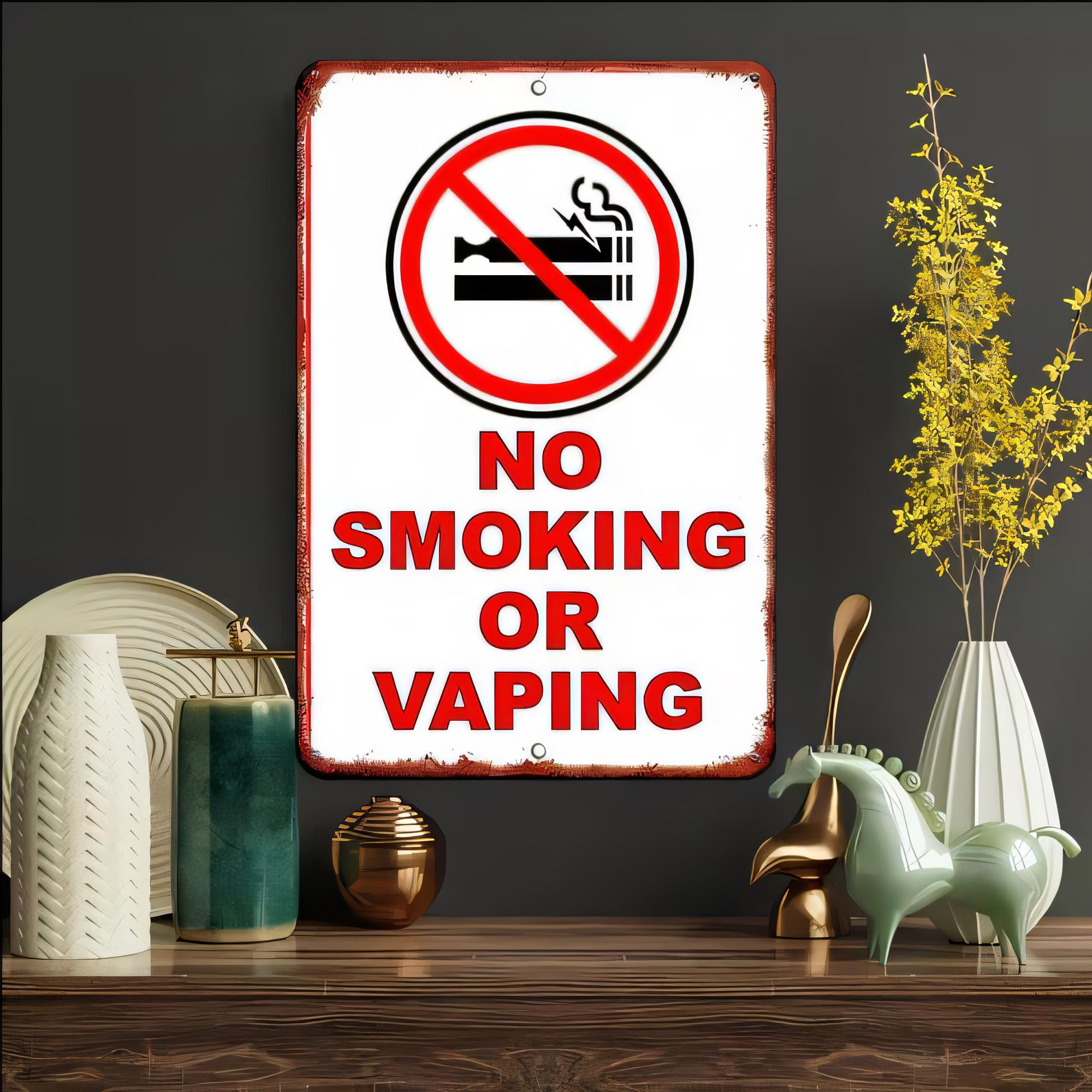 Vaping Area - Металлическая табличка «Не курить и не